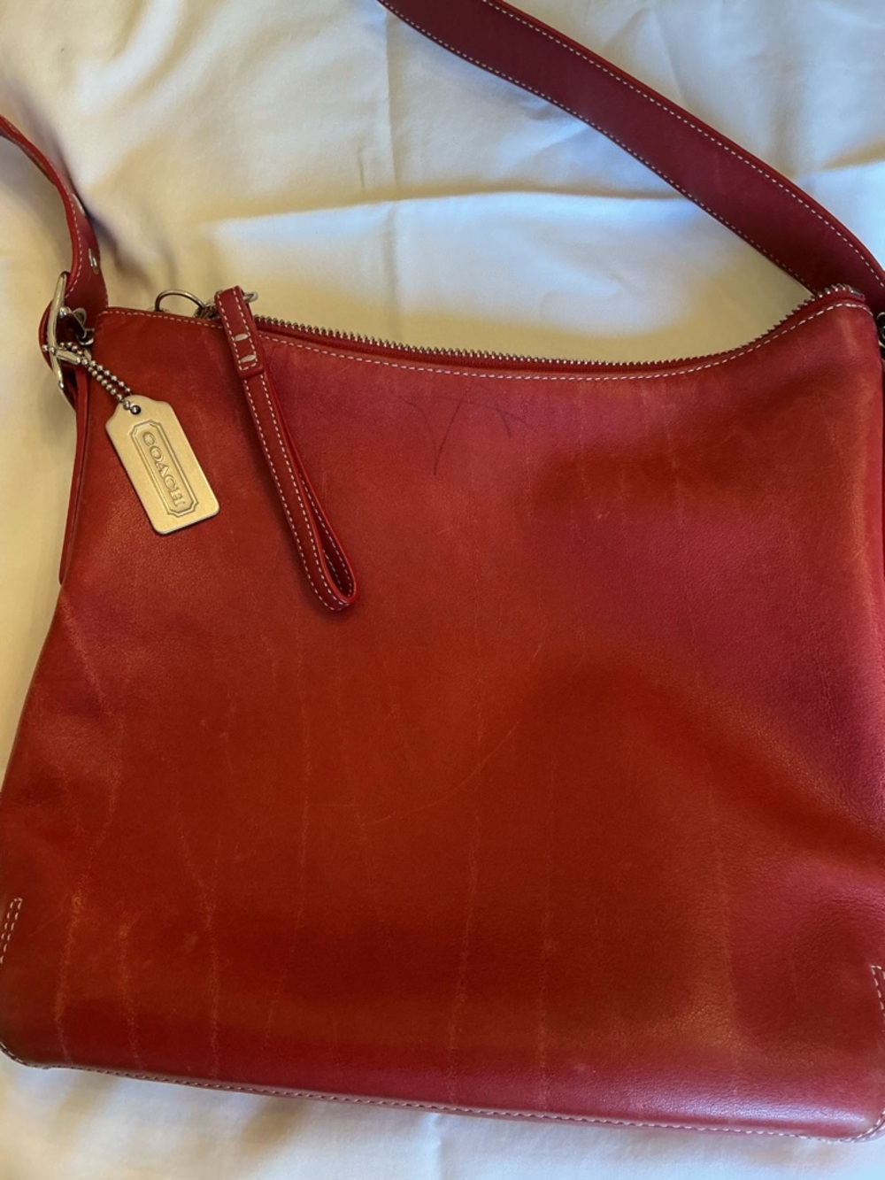 Coach Red Leather Shoulder Crossbody Bag - Picture 3 of 7
